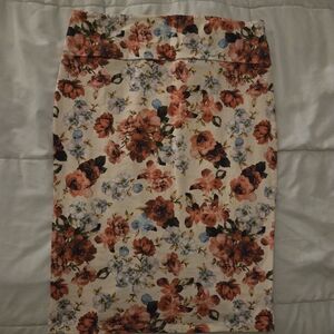 Modcloth Floral Pencil Skirt in Red and Blue